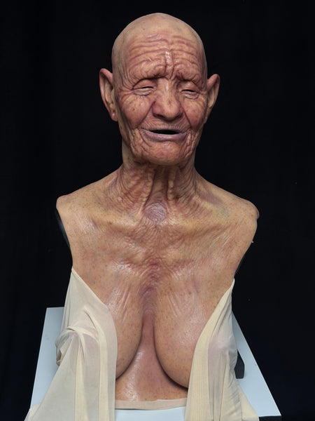 IN STOCK - “Party Granny” Bald Flesh old women mask
