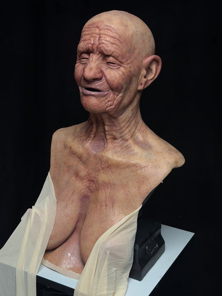 IN STOCK - “Party Granny” Bald Flesh old women mask