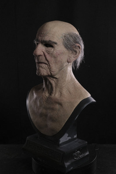 IN STOCK - Custom “Old Man Prune” Horseshoe hair and eyebrows dark hair silicone mask Transworld Display